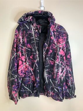 Moon Shine Muddy Girl Camouflage Pink & Black Hooded Jacket